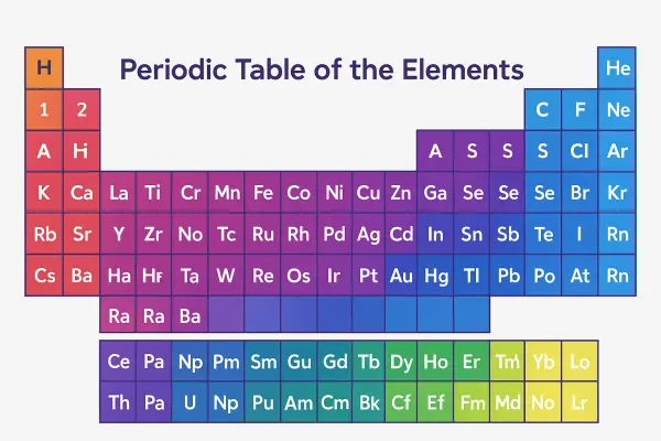 Interactive Periodic Table of Elements with color-coded element categories